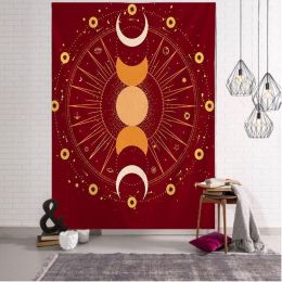 Printed Moon Worship Tapestry Multifunctional Tapestry Sitting Blanket Wall Mount