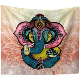 Light Mosaic Hindi Elephant Tapestry