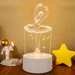 New 3d Illusion Baby Night Light Musical Note Hologram Nightlight for Home Decoration Usb Lamp Musical Souven warm white lights