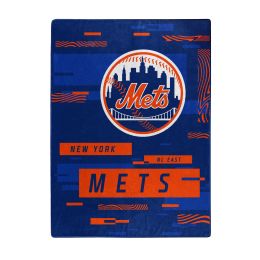 METS OFFICIAL MLB "Digitize" Raschel Throw Blanket;  60" x 80"