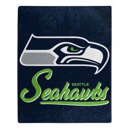 Seahawks OFFICIAL NFL "Signature" Raschel Throw Blanket;  50" x 60"