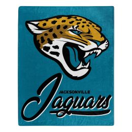 Jacksonville Jaguars OFFICIAL NFL "Signature" Raschel Throw Blanket;  50" x 60"