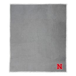 Nebraska Subtle Waffle Sherpa Throw