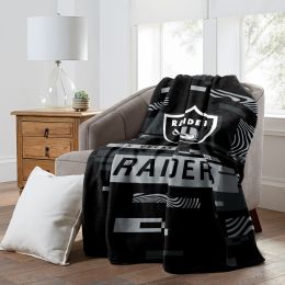 RAIDERS OFFICIAL NFL "Digitize" Raschel Throw Blanket;  60" x 80"