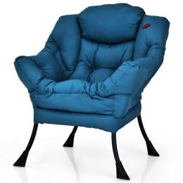 Modern Polyester Fabric Lazy Chair with Side Pocket