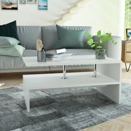 Coffee Table Chipboard 35.4"x23.2"x16.5" White