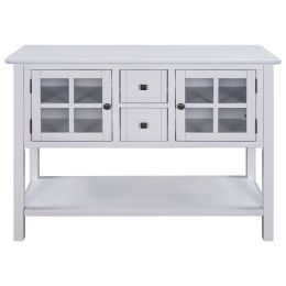 U_STYLE 45'' Modern Console Table Sofa Table for Living Room with 2 Drawers, 2 Cabinets and 1 Shelf