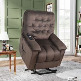 Oris Fur. Power Lift Chair Soft Fabric Upholstery Recliner Living Room Sofa Chair with Remote RT