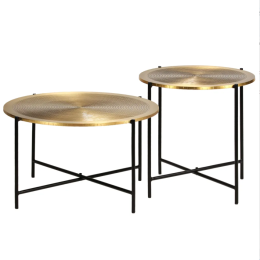 Free shipping 2-piece table set oozes industrial style Brasscovered