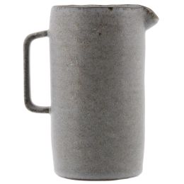 7 Inches Mottled Texture Ceramic Pitcher; Gray; DunaWest