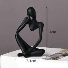 Thinker Resin Statue Nordic Abstract Figurine Crafts Home Decor Modern