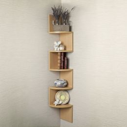 Large Laminated Beech Veneer Corner Wall Mount Shelf by Danya B; DunaWest